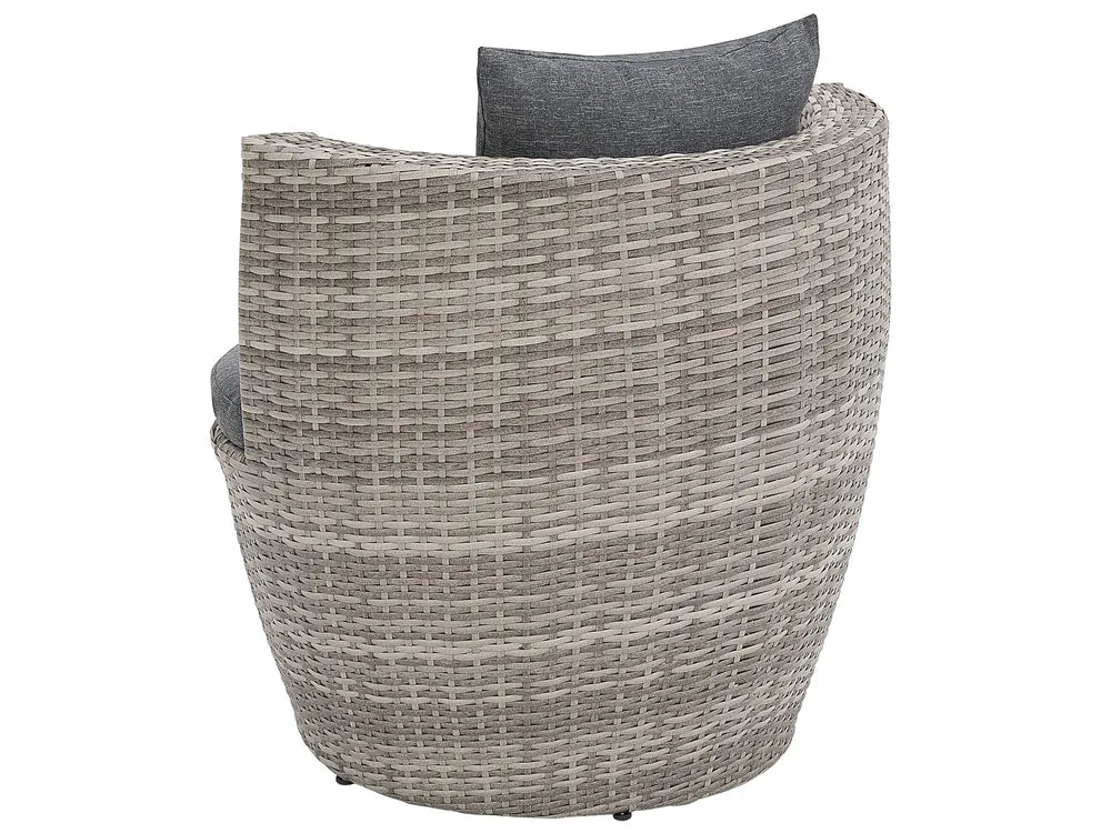 Bistro Set with Cushions Capri PE Rattan Grey Ivana