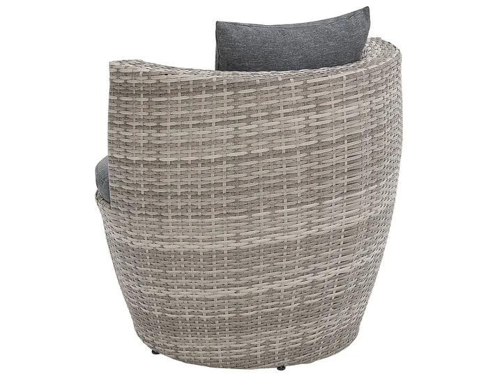 Bistro Set with Cushions Capri PE Rattan Grey Ivana