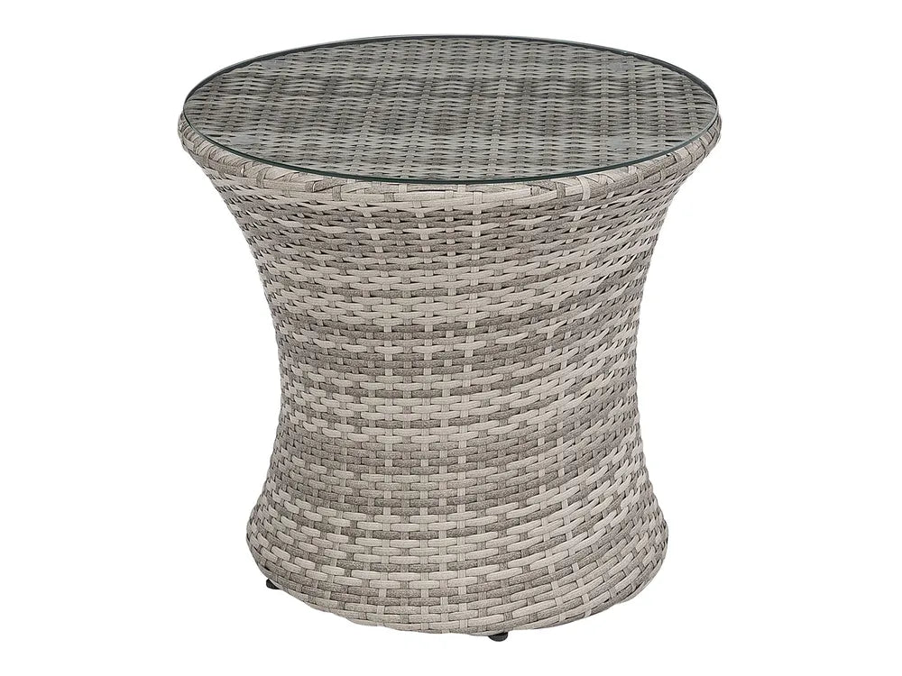 Bistro Set with Cushions Capri PE Rattan Grey Ivana