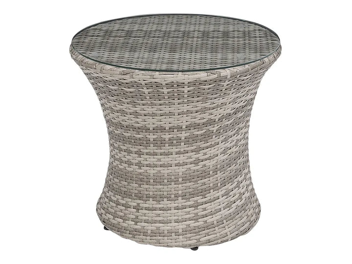 Bistro Set with Cushions Capri PE Rattan Grey Ivana