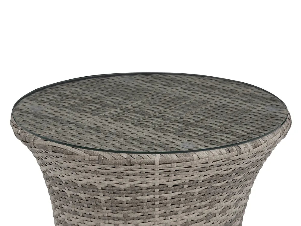 Bistro Set with Cushions Capri PE Rattan Grey Ivana