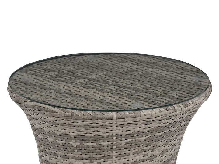 Bistro Set with Cushions Capri PE Rattan Grey Ivana