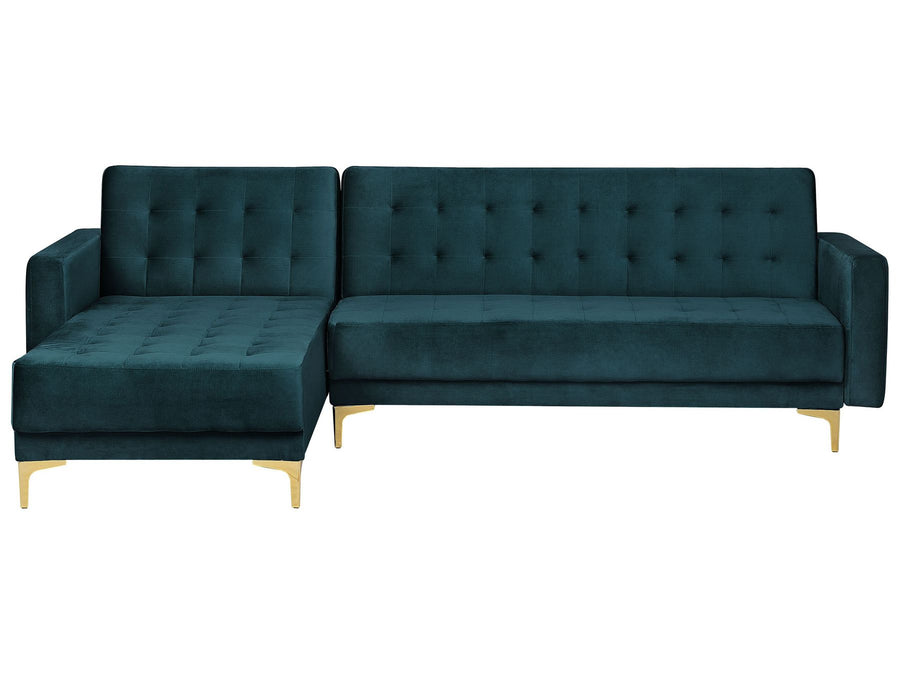 Aberdeen Right Hand Velvet Corner Sofa Teal