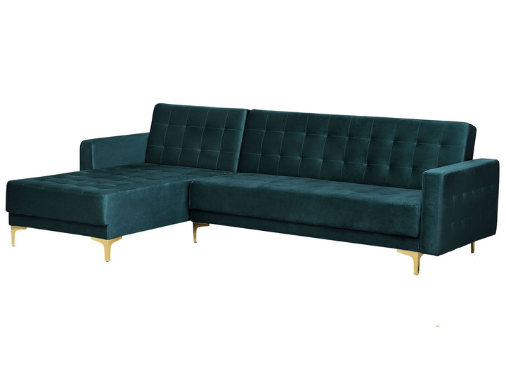 Aberdeen Right Hand Velvet Corner Sofa Teal