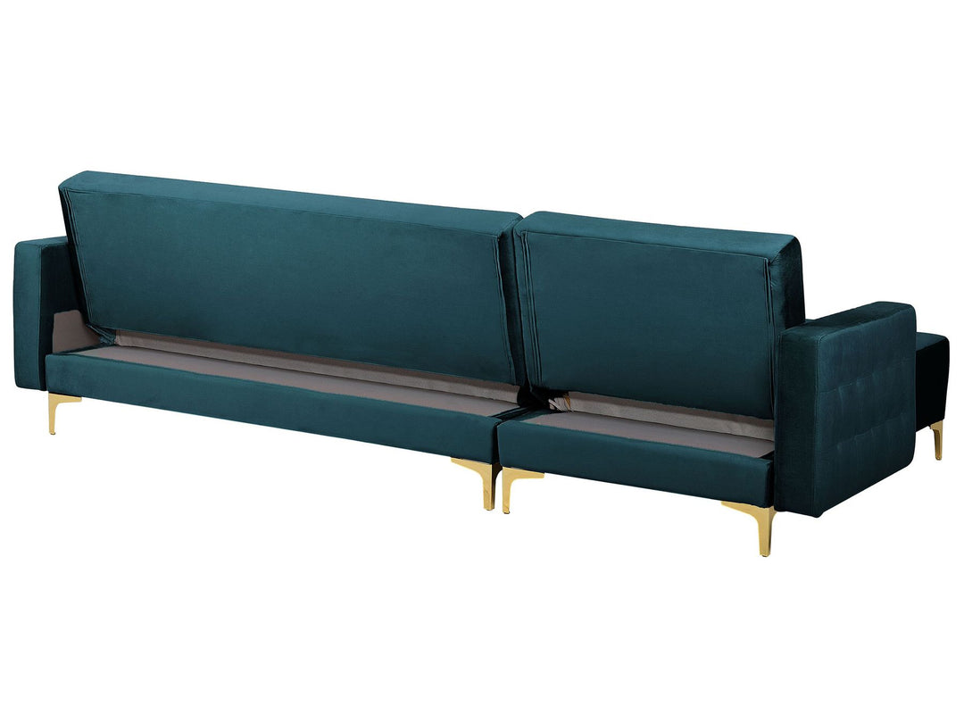 Aberdeen Right Hand Velvet Corner Sofa Teal