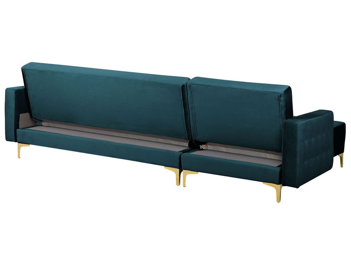 Aberdeen Right Hand Velvet Corner Sofa Teal