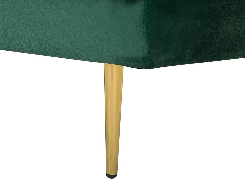Left-Hand Chaise Lounge Velvet Emerald Green Alhertine