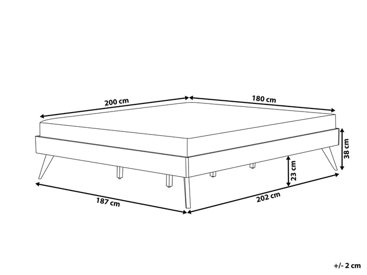 Bed without Headboard 180 x 200 cm (EU Super King) Dark Ash Wood Dove