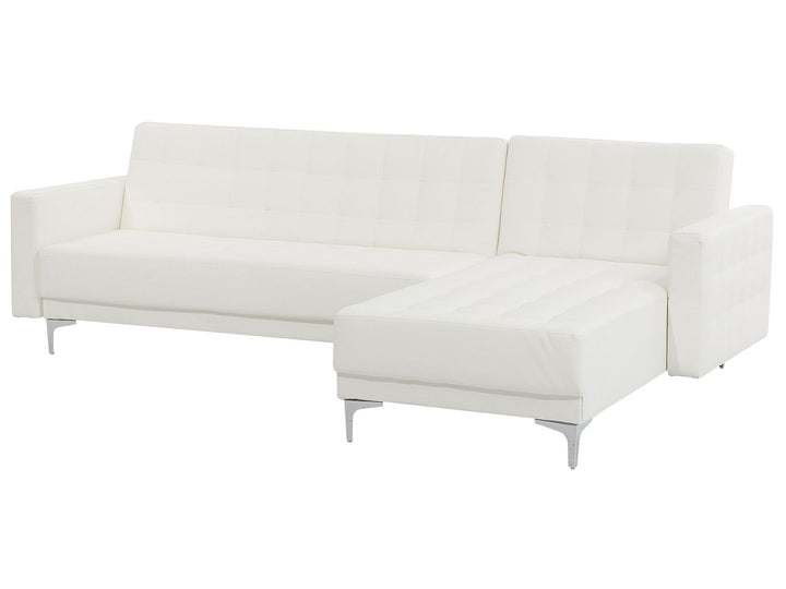 Aberdeen Left Hand Faux Leather Corner Sofa White