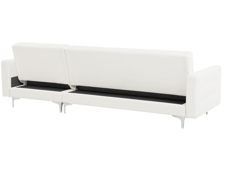 Aberdeen Left Hand Faux Leather Corner Sofa White