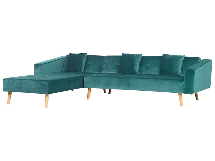 Corner Sofa Vadso Emerald Green Velvet Right Hand