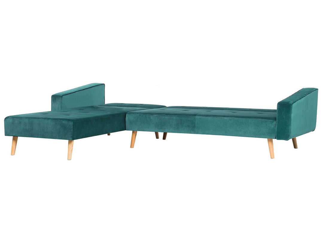 Corner Sofa Vadso Emerald Green Velvet Right Hand