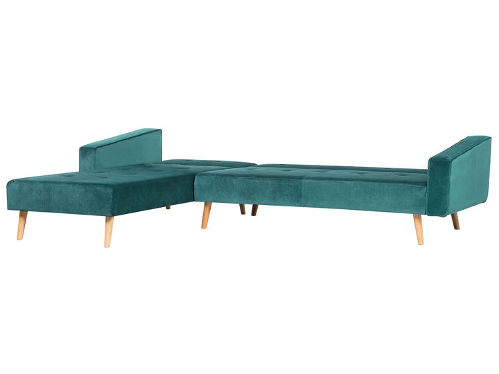 Corner Sofa Vadso Emerald Green Velvet Right Hand