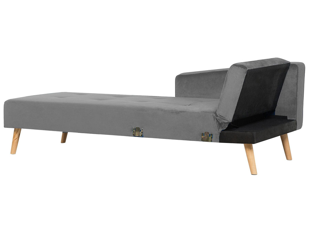 Vadso Right Hand Velvet Corner Sofa Bed Grey