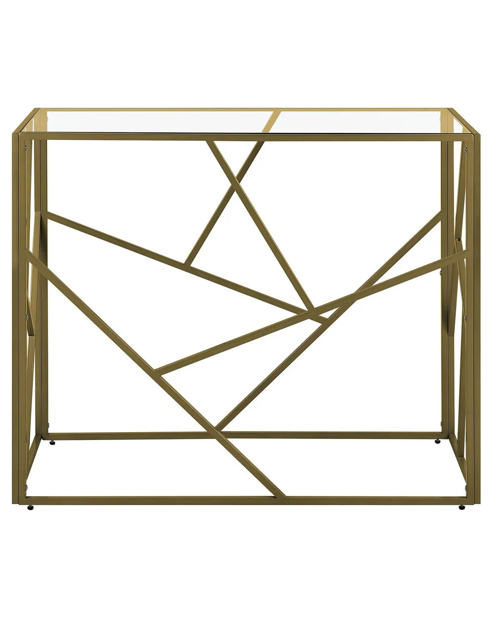 Console Table Glass Gold Elegant Design Fornix