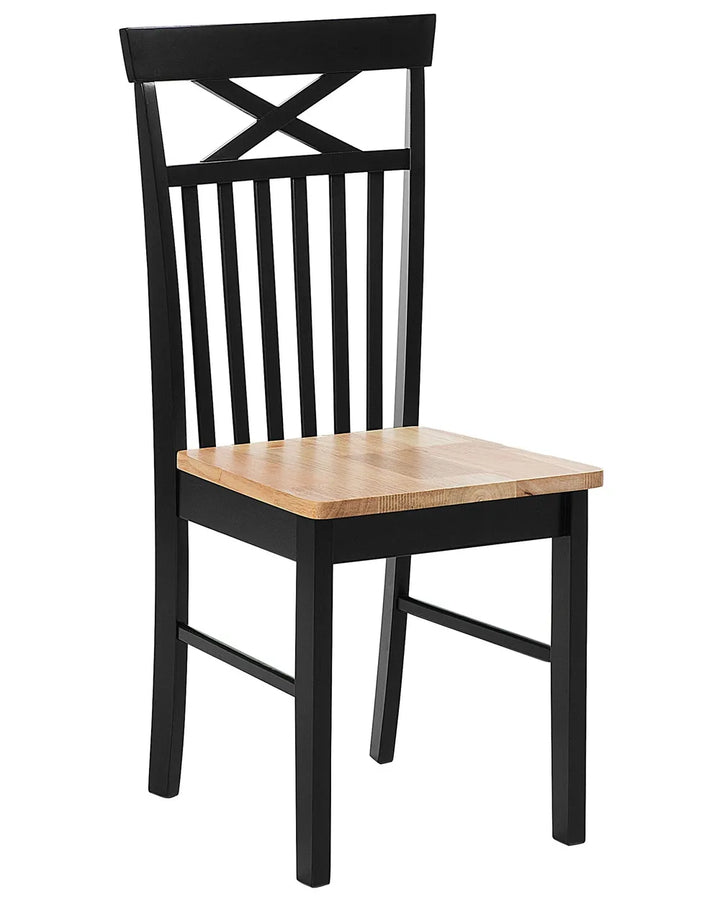 Set of 2 Dining Chairs Wood Black Kris