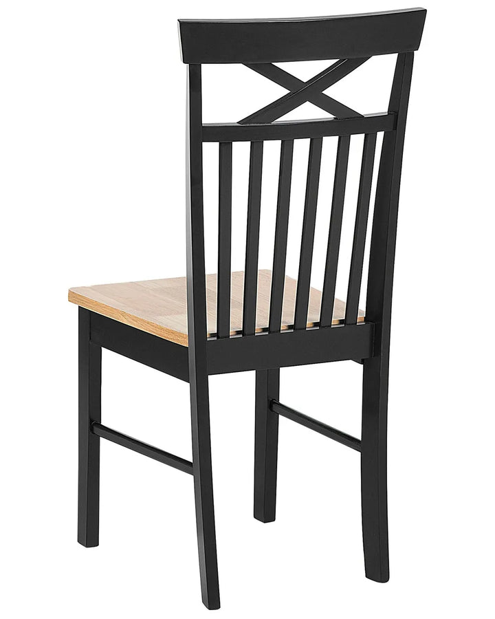 Set of 2 Dining Chairs Wood Black Orelle