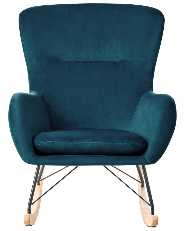 Rocking Chair Velvet Sea Blue Connorville