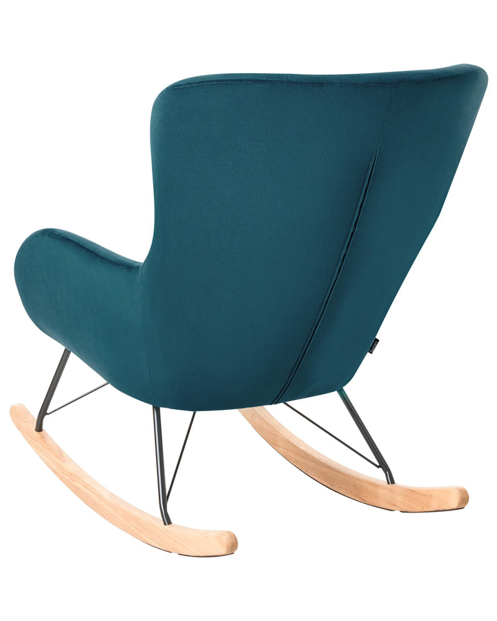 Rocking Chair Velvet Sea Blue Connorville