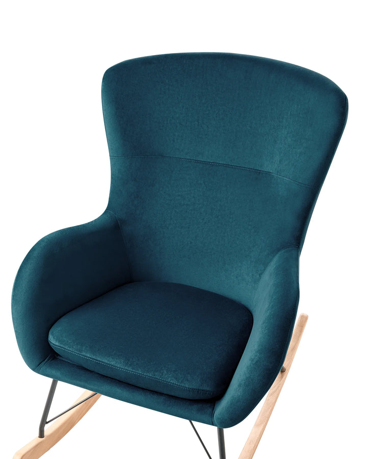 Rocking Chair Velvet Sea Blue Connorville