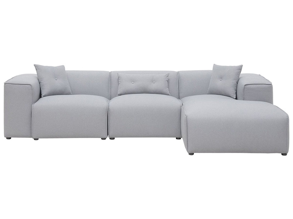 Left Hand Fabric Corner Sofa Light Grey Dolva