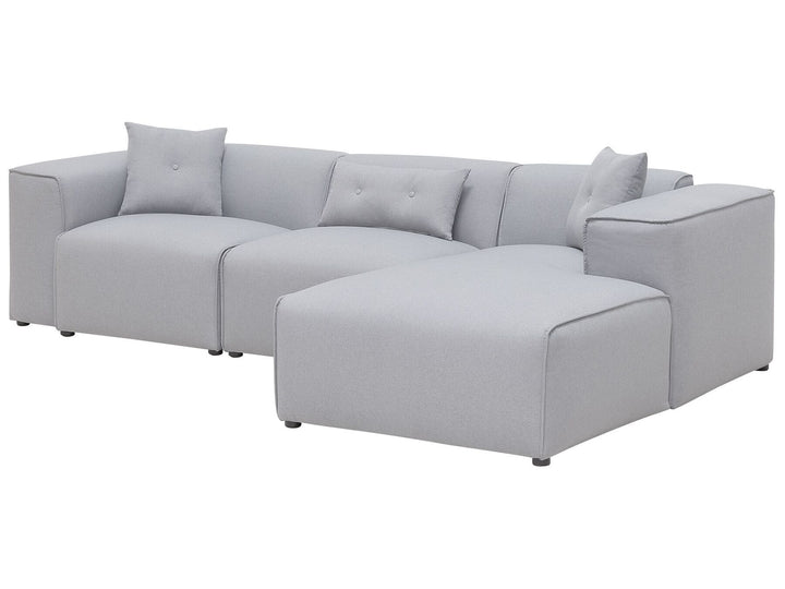 Left Hand Fabric Corner Sofa Light Grey Dolva