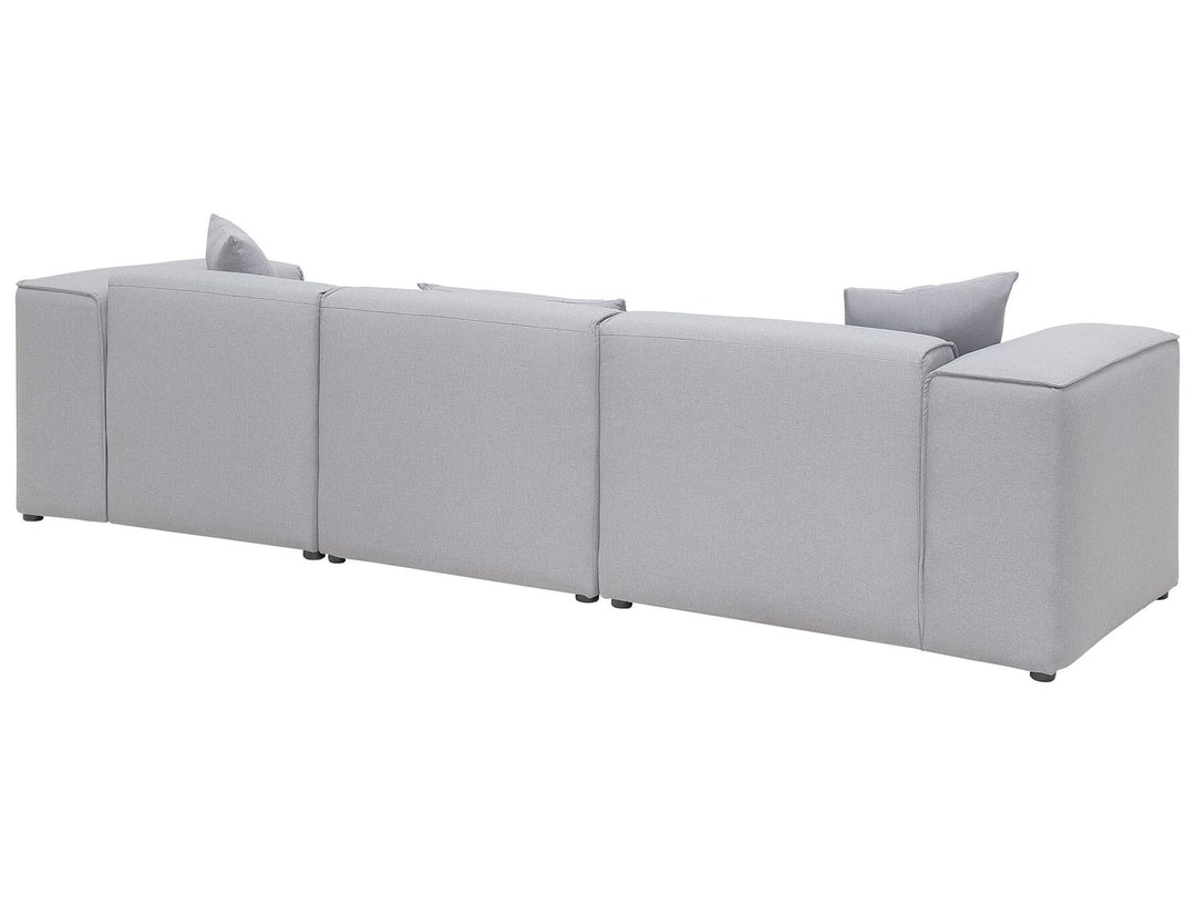 Left Hand Fabric Corner Sofa Light Grey Dolva