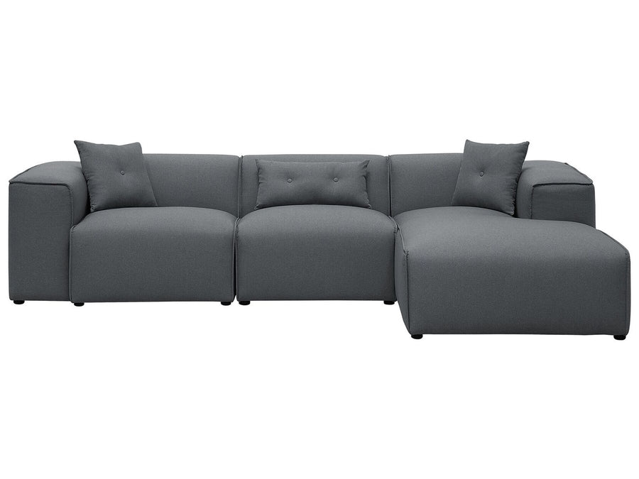 Dolva Left Hand Fabric Corner Sofa Dark Grey
