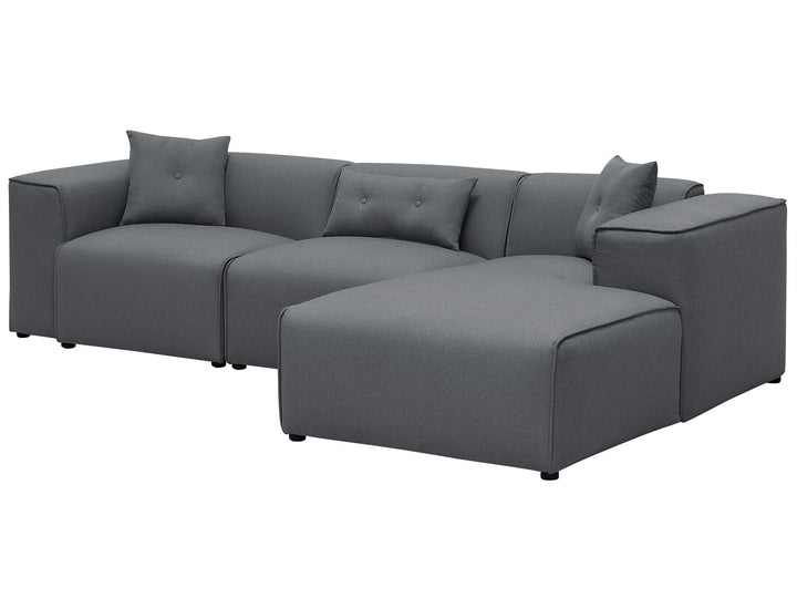 Dolva Left Hand Fabric Corner Sofa Dark Grey