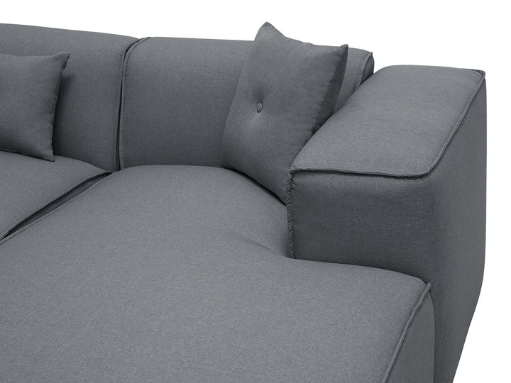 Dolva Left Hand Fabric Corner Sofa Dark Grey