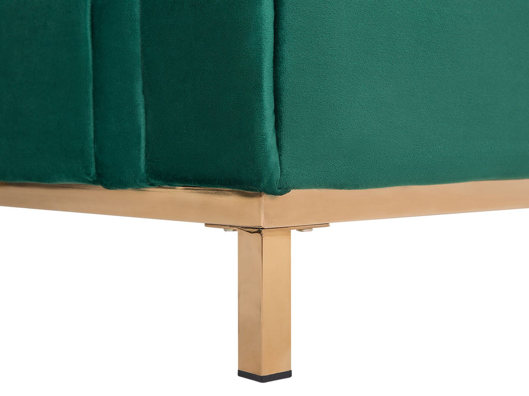 Oslo Right Hand Velvet Corner Sofa Emerald Green