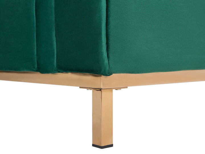 Oslo Right Hand Velvet Corner Sofa Emerald Green