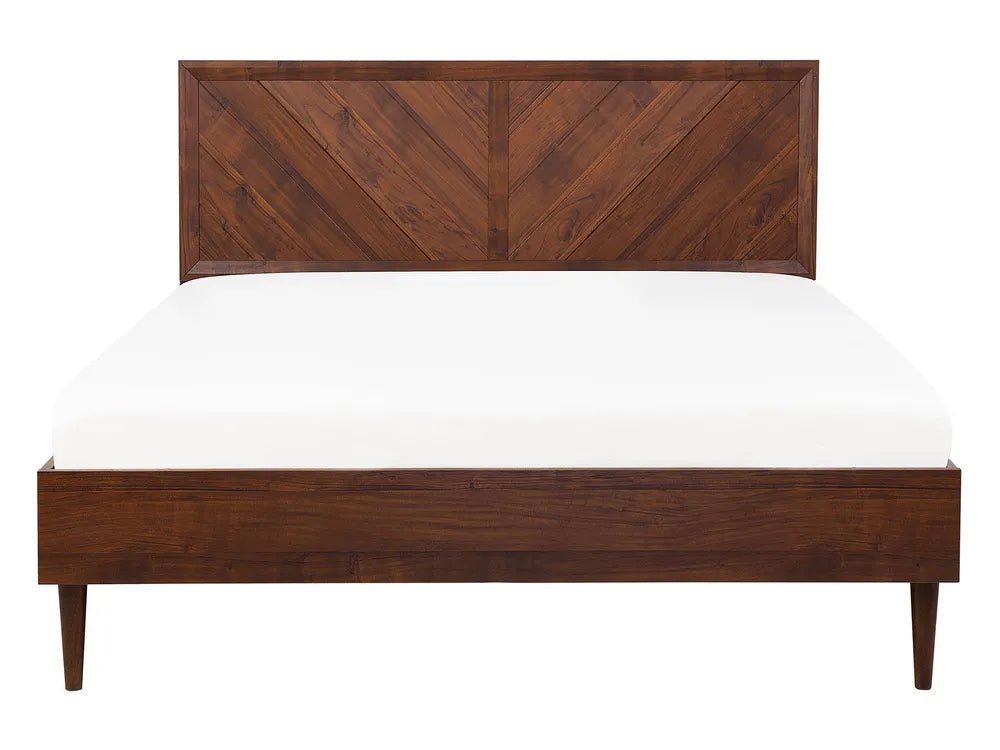 Bed 140 x 200 cm (EU Double) Dark Brown Brev