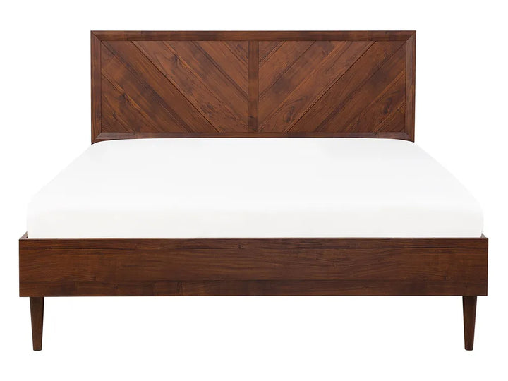 Bed 140 x 200 cm (EU Double) Dark Brown Brev