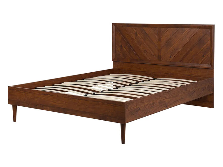 Bed 140 x 200 cm (EU Double) Dark Brown Brev