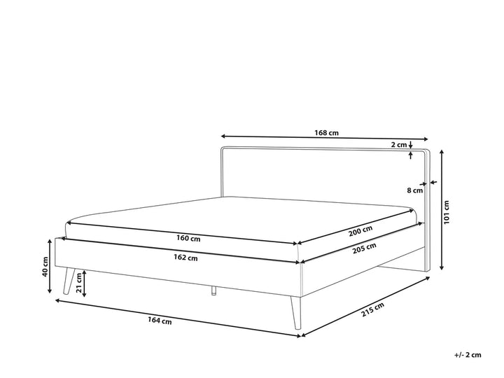 Bed 160 x 200 cm (EU King Size) Light Brown Charlie