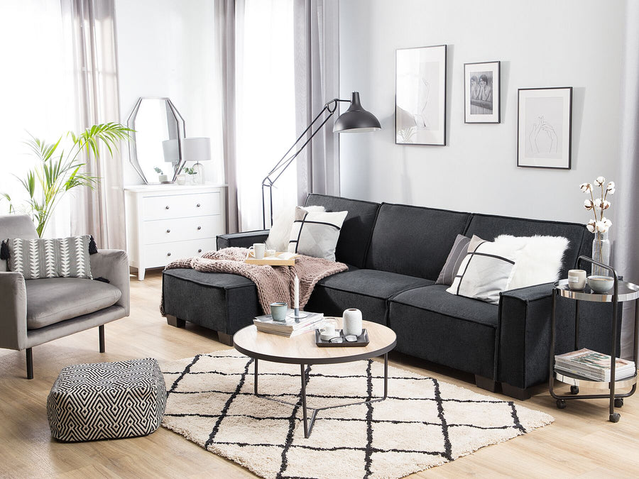 Romedal Right Hand Fabric Corner Sofa Bed Graphite Grey