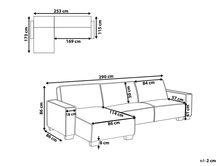 Corner Sofa Romedal Light Grey Right Hand