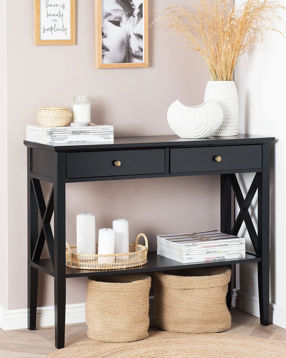 Console Table Black Timeless Design Olvaria