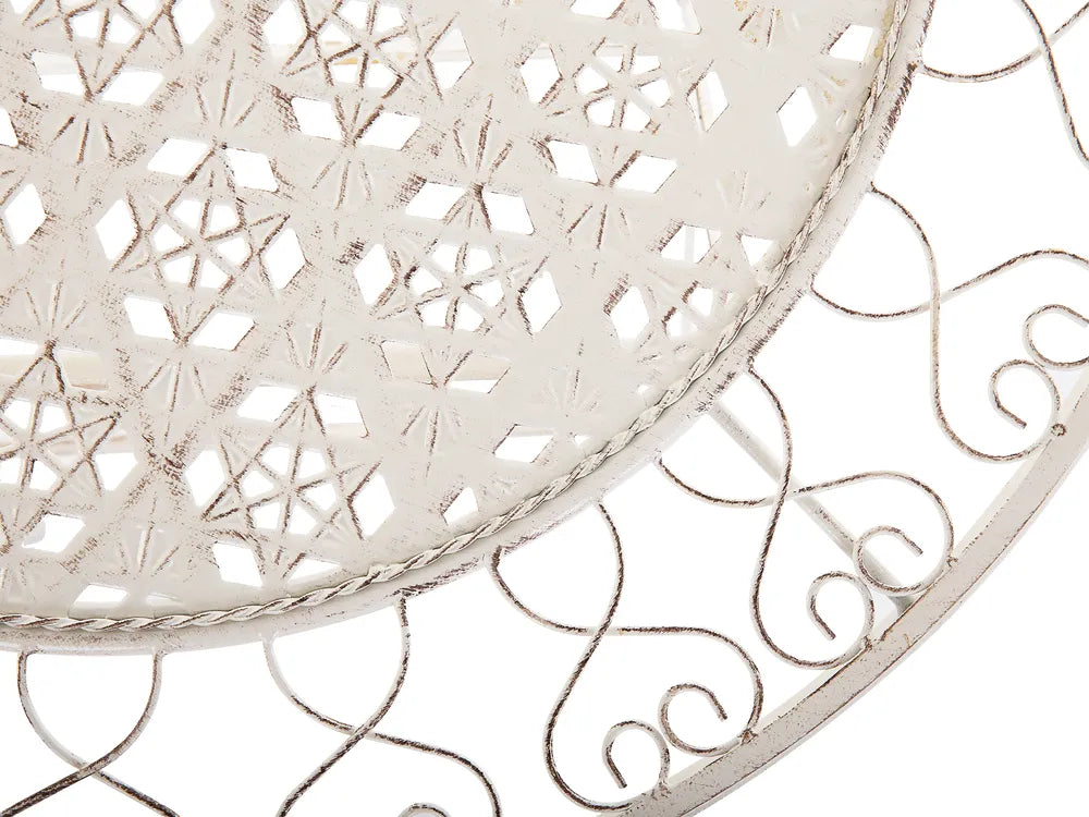 Bistro Set Folding Metal Light Beige Gideon