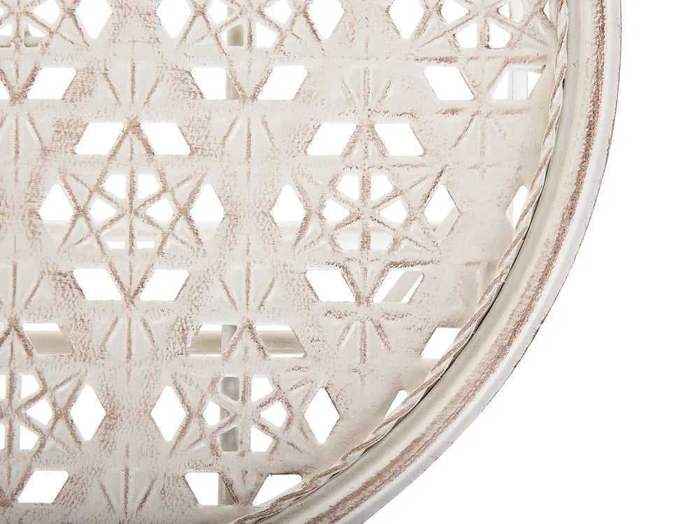 Bistro Set Folding Metal Light Beige Gideon