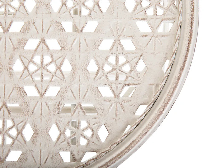 Bistro Set Folding Metal Light Beige Gideon