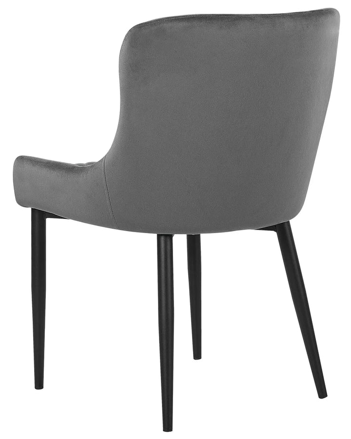 Set of 2 Dining Chairs Velvet Grey Demi
