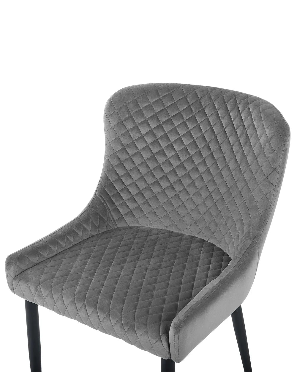 Set of 2 Dining Chairs Velvet Grey Demi