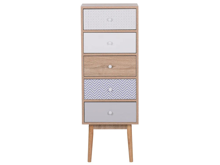 5 Drawer Chest Multicolour Scandinavian Style Lantara