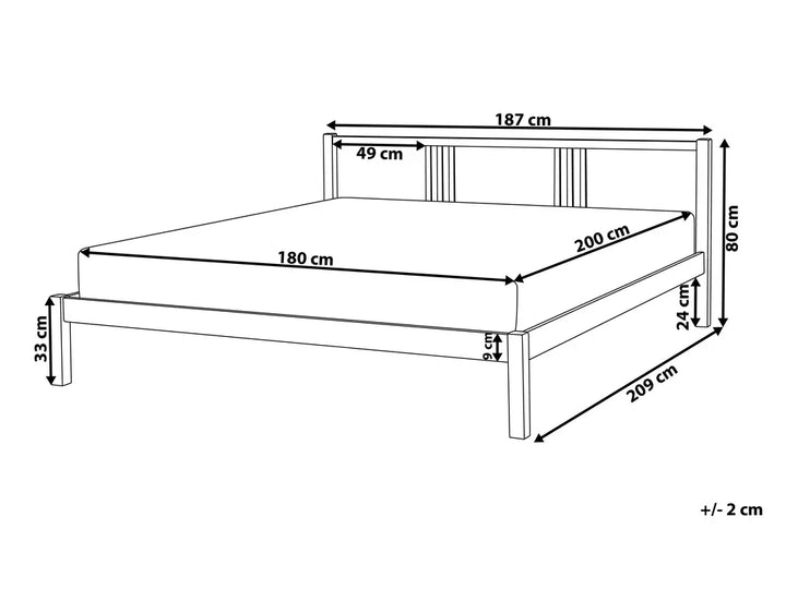 Bed Pine Wood 180 x 200 cm (EU Super King) White Sarah