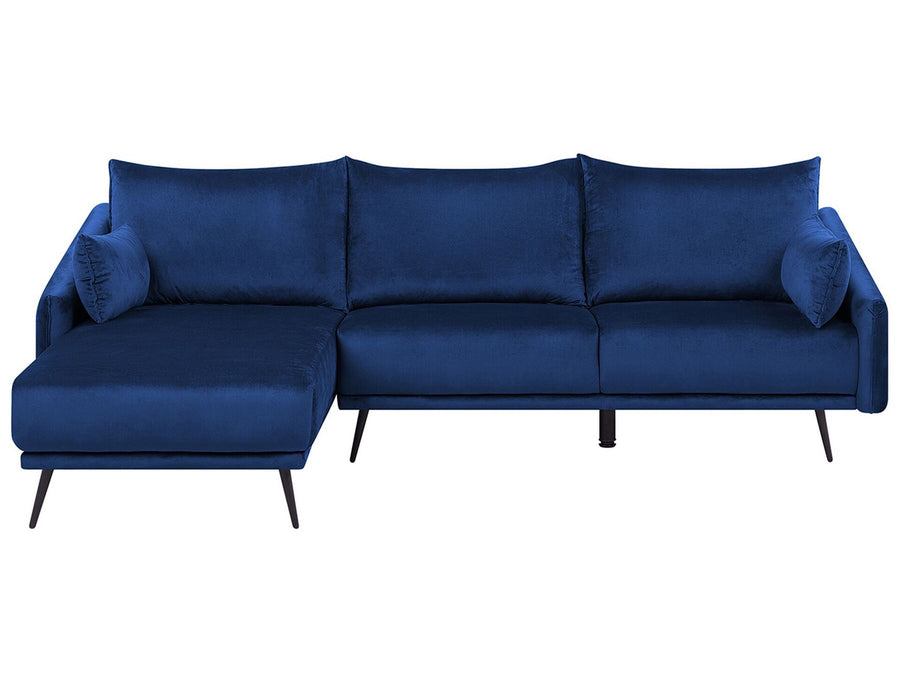 Varde Right Hand Velvet Corner Sofa Navy Blue