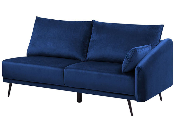Varde Right Hand Velvet Corner Sofa Navy Blue