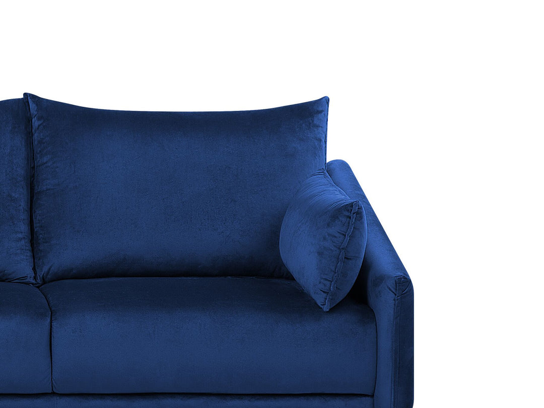 Varde Right Hand Velvet Corner Sofa Navy Blue
