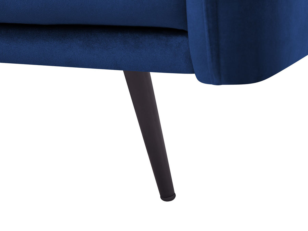 Varde Right Hand Velvet Corner Sofa Navy Blue
